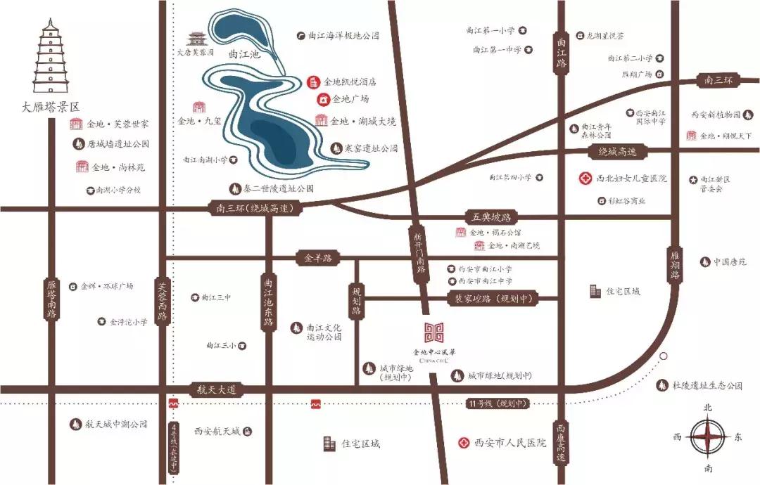 住姐,西安曲江跟航天城板块是怎么分的