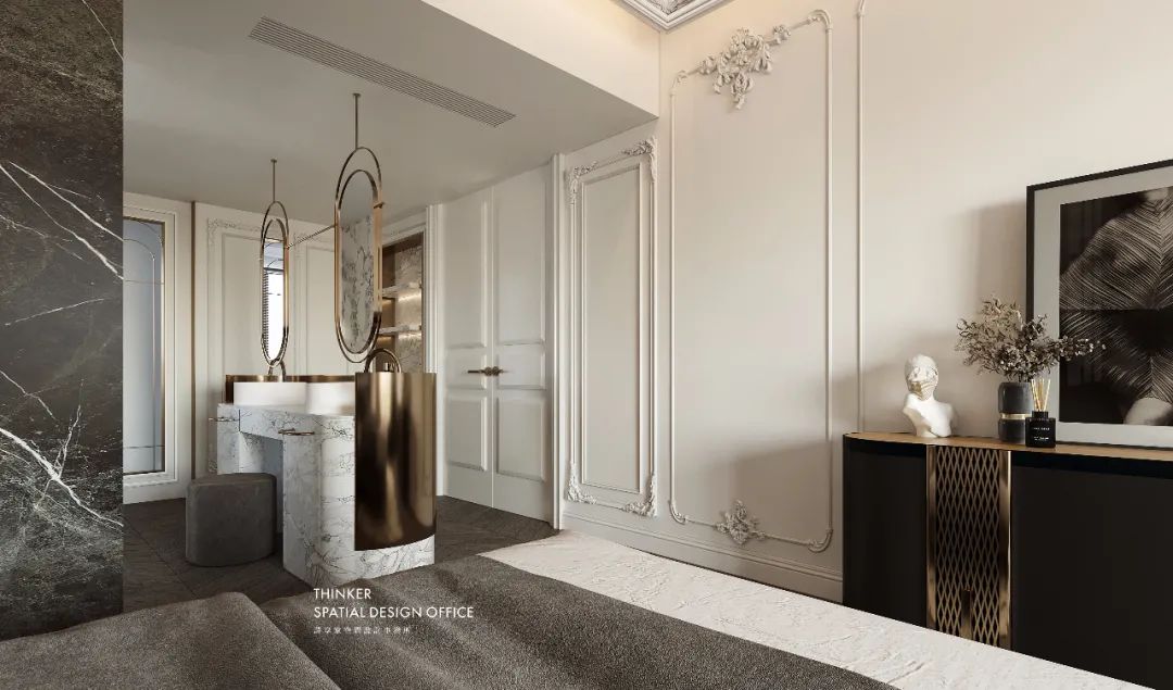 法式复古pu线条效果图,pu线条搭配什么灯