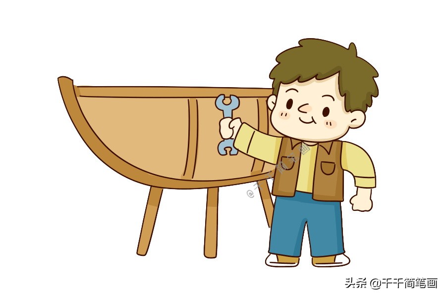 卡通职业人物简笔画,可爱简笔画q版人物教程