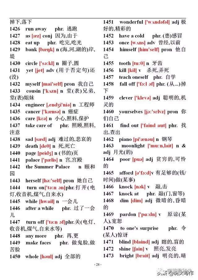 六年级英语下册陕旅版单词表音标,初中英语单词大全10000个