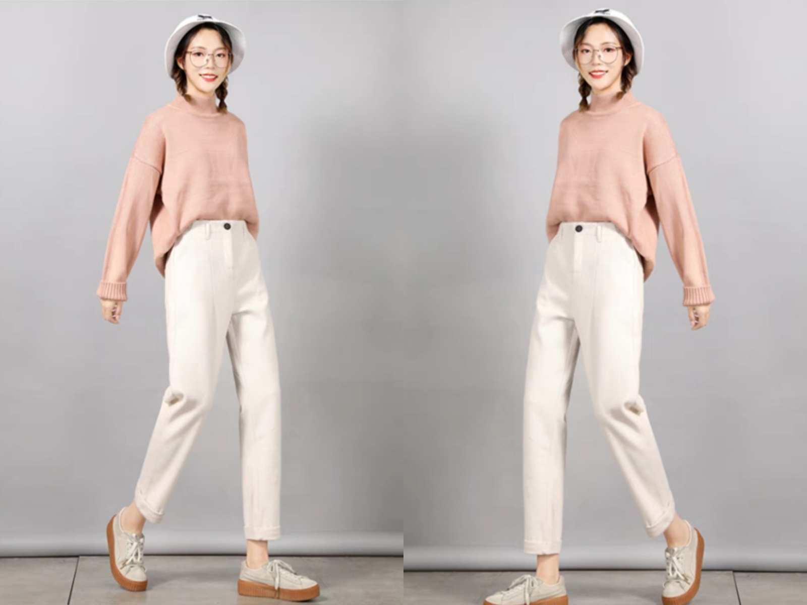 米色流行休闲裤显瘦,米色休闲裤配什么鞋子