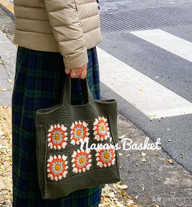 韩国钩针教程,简单的钩针编织包