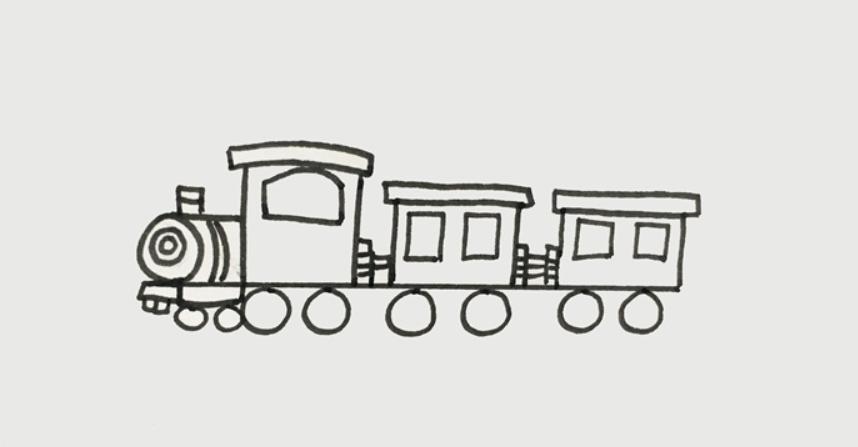 一笔一画,轻松学会,绘画教程连载(12):火车