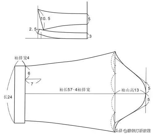 长袖衬衫裁剪教程来了,简单衬衫制版图