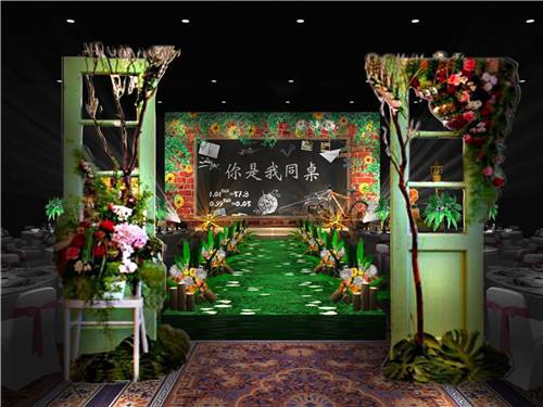 校园风室内婚礼布置效果图照片,婚礼布置简单校园主题