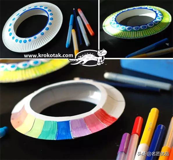 长方形创意纸盘美工作品,纸盘子手工秋天