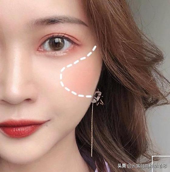 腮红显瘦的正确画法,腮红显脸丰满的打法