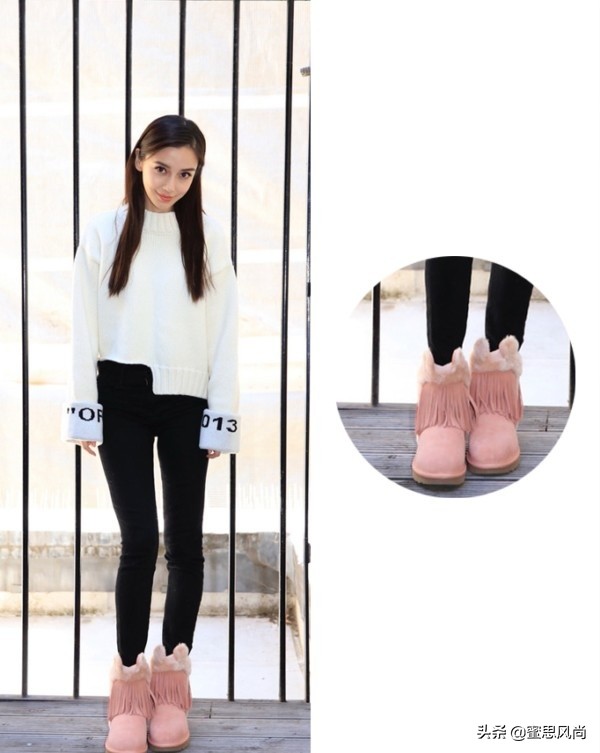 雪地靴穿搭女冬季搭配明星,最好穿搭的雪地靴