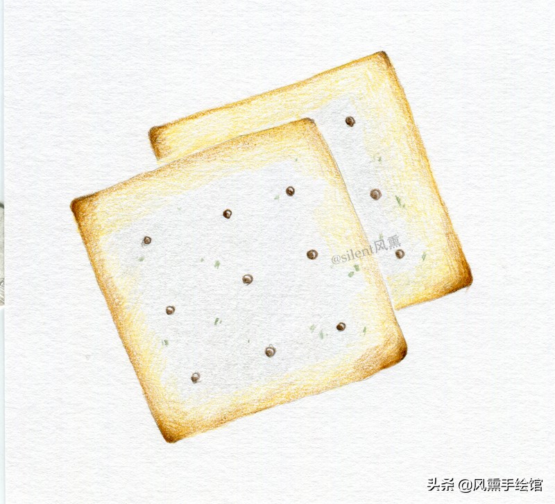 彩铅画小饼干教程,彩铅画渣教程