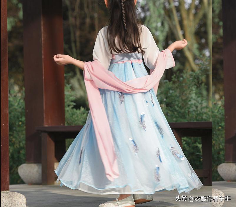 6-12岁女童汉服上衣裁剪图,1-3岁男宝幼儿汉服裁剪图