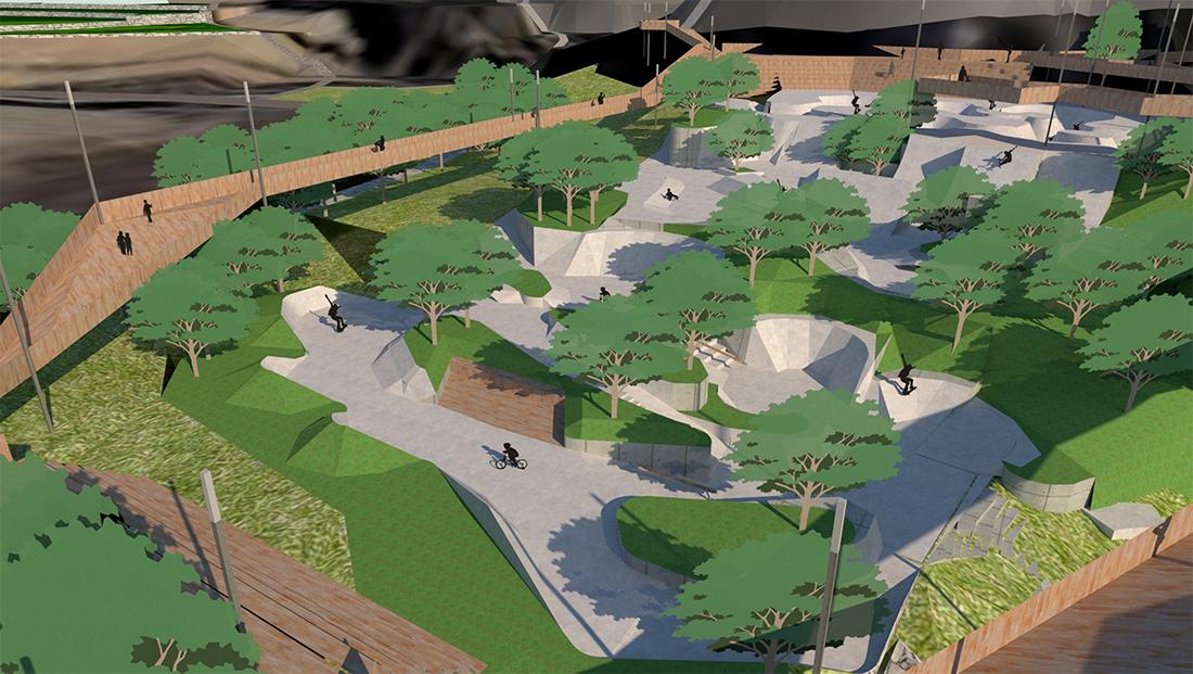 能滑滑板的公园,滑板主题公园设计