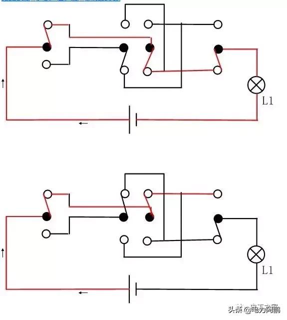 双控三控开关实物布局图,三开双控做单控使用如何接线