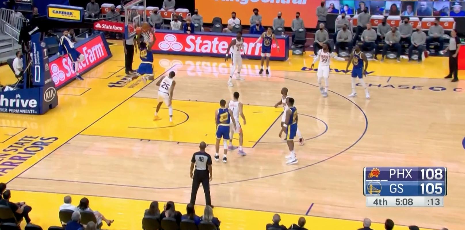 库里无球跑位晃倒詹姆斯,库里无球掩护集锦