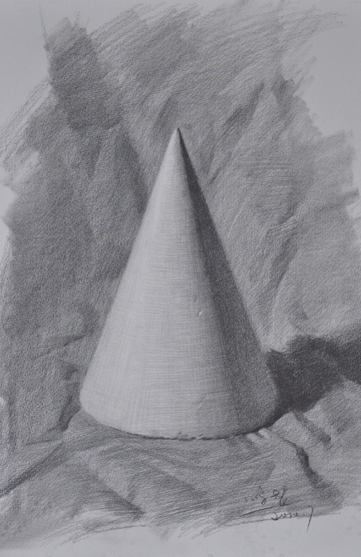 绘画教程素描三角锥,绘画石膏圆形教程