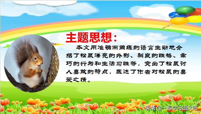 松鼠课堂笔记五年级思维导图,五年级上册17课松鼠思维导图
