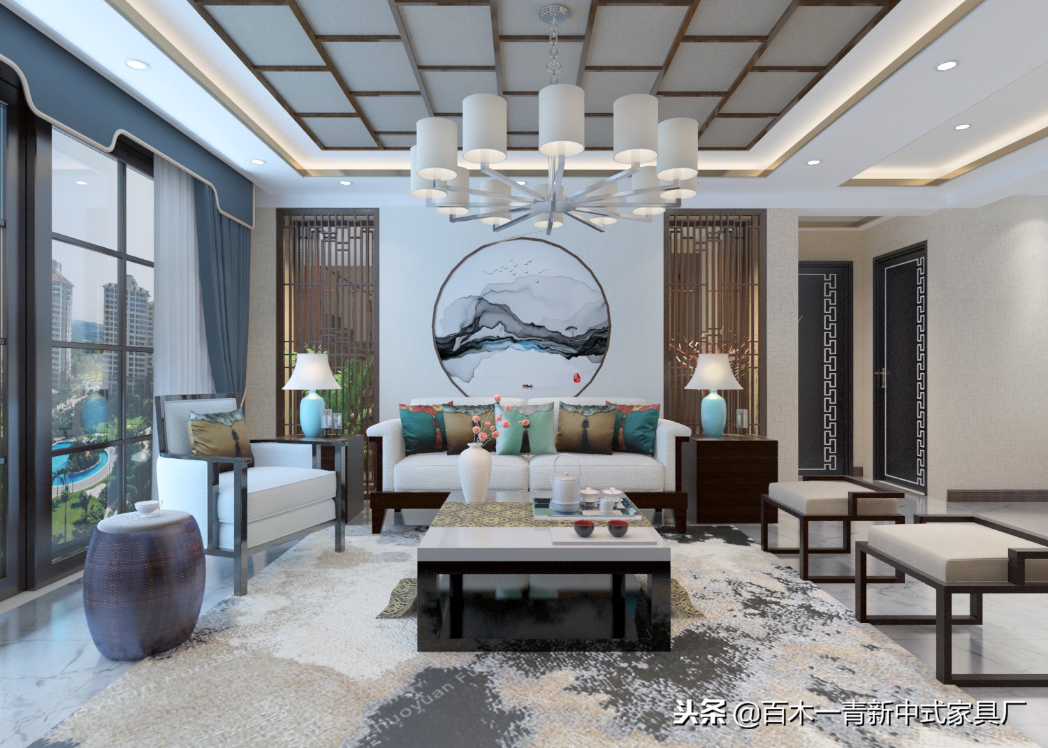 禅意新中式家具沙发,布艺沙发新中式风格