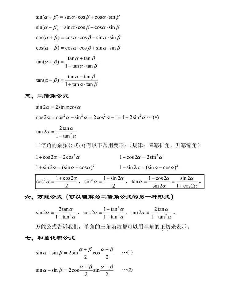 涓夎鍑芥暟涓囪兘绉掓潃鍏紡,鍩虹涓夎鍑芥暟涓囪兘鍏紡澶у叏
