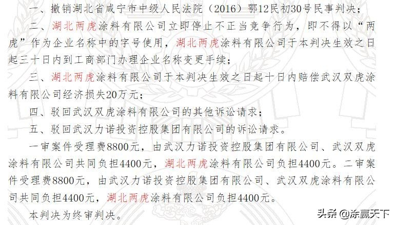 记得“双虎”商标吗?3年后被强制执行赔偿21万!