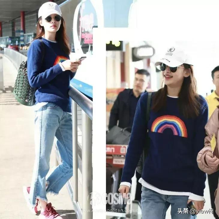 刘雯同款羊毛衫穿搭,初恋风的毛衣