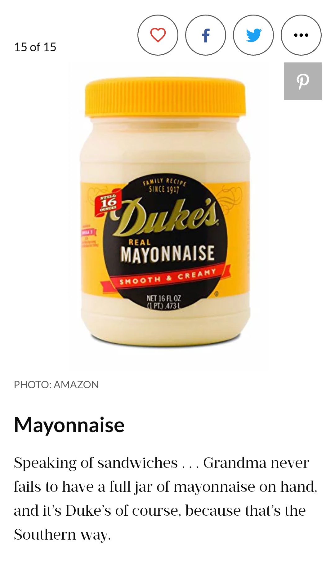 每个美国南方奶奶的厨房里都有15种原料