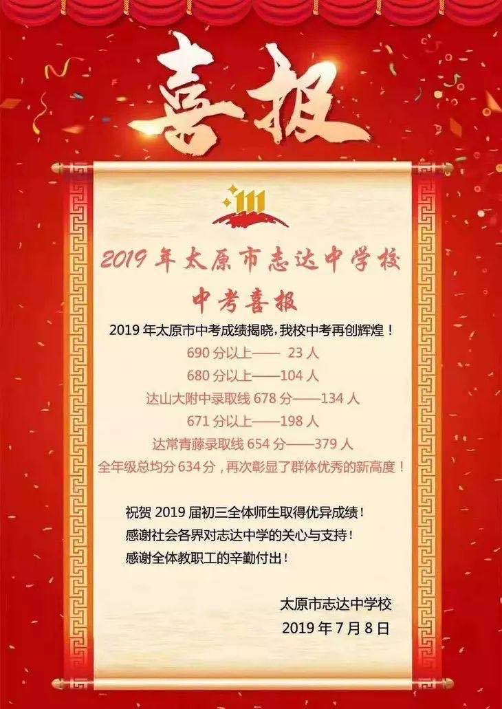 太原初中喜报怎么样,太原近三十所初中的中考成绩