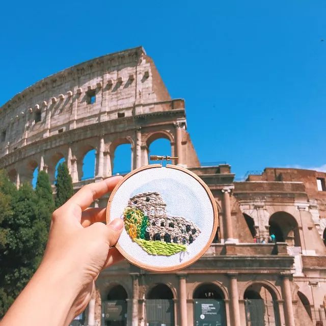 姑娘带着针线去旅游,刺绣记录最美风景，Gucci都找她合作！