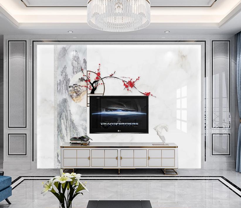 电视背景墙是贴石材还是瓷砖呢,现在最流行的瓷砖电视背景墙