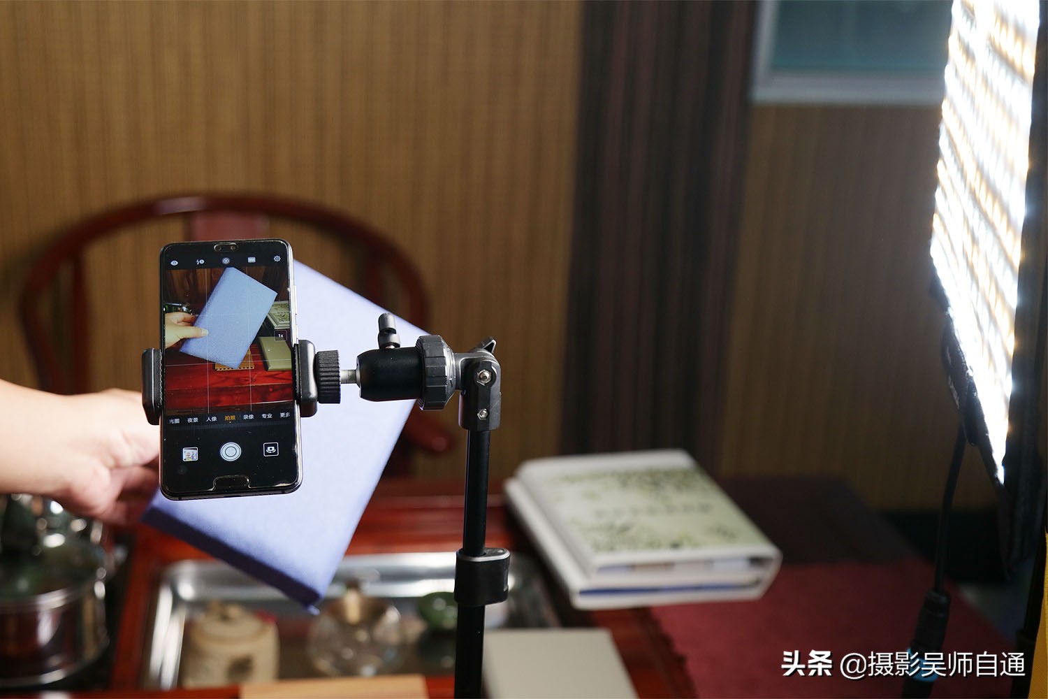 旧茶桌改造直播间,茶桌改造书法桌