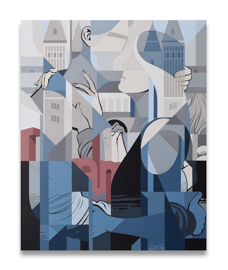 未来主义画作风格,用几何图形画世界名画