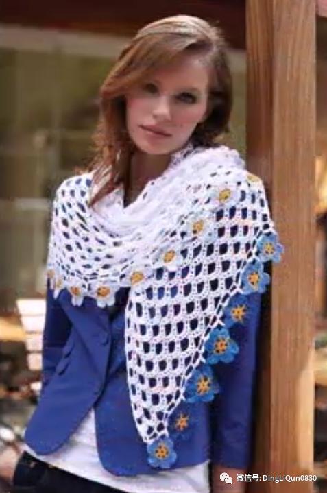 针织披肩作品,披肩花式围巾编织教程