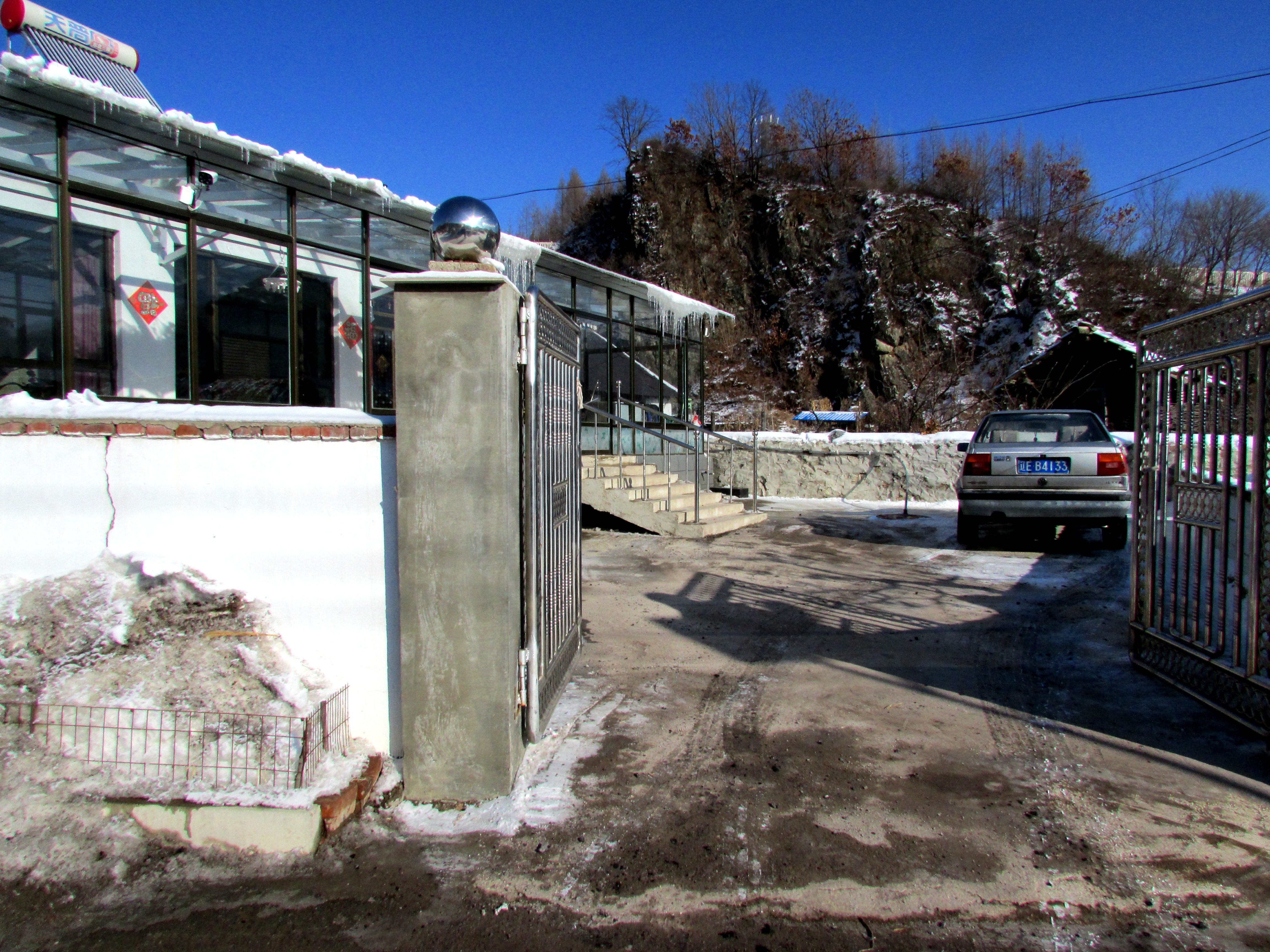 本溪湖里村冬季景色,本溪湖里村景色视频