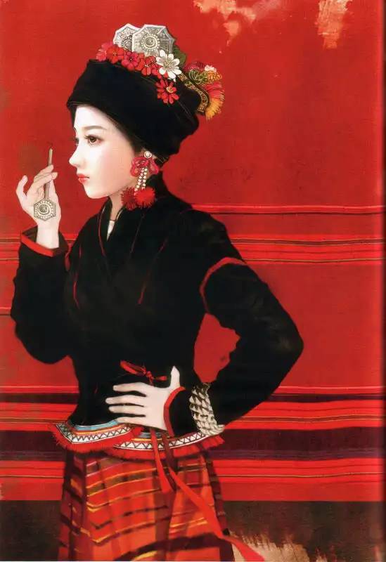 56个民族人物画,56个民族各具风韵白描人物画