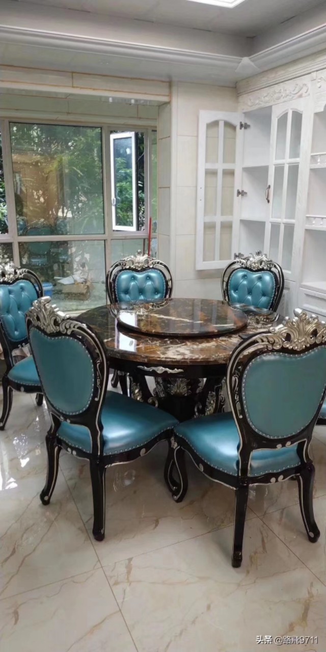 欧式餐台最新款2023高档大气,欧式风格餐台设计