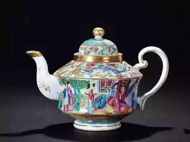 中国古漆器茶壶,古青花瓷茶壶