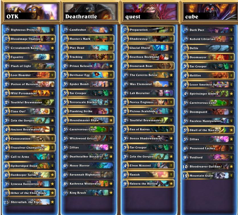 炉石传说：16名职业选手教你构筑补丁后最强卡组