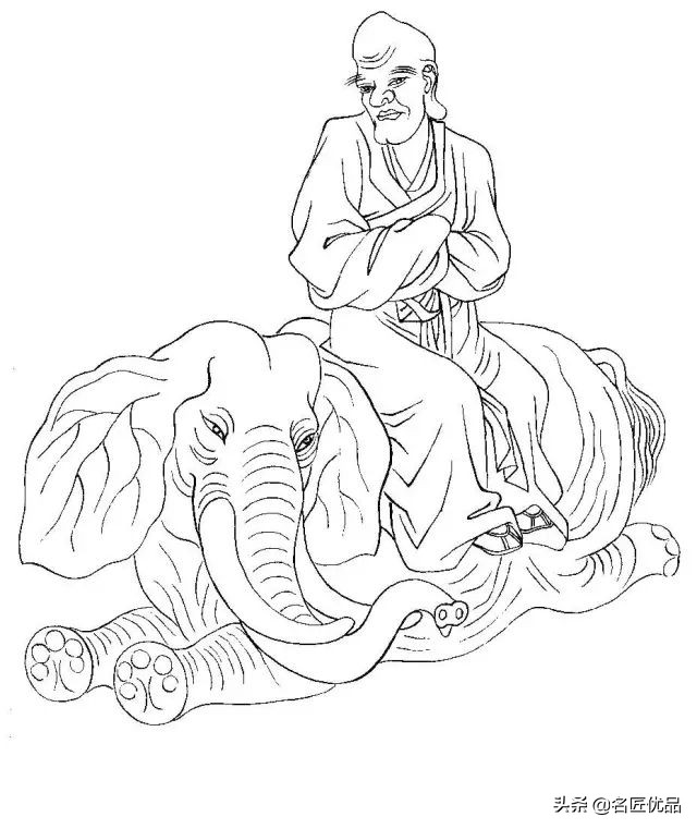 降龙罗汉白描图高清图片,降龙伏虎罗汉图白描