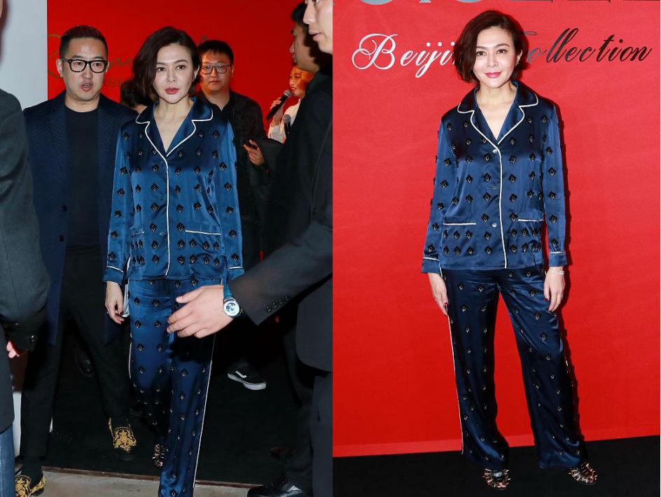 关之琳以往的穿搭也是很时尚的,关之琳穿印花裙美的张扬