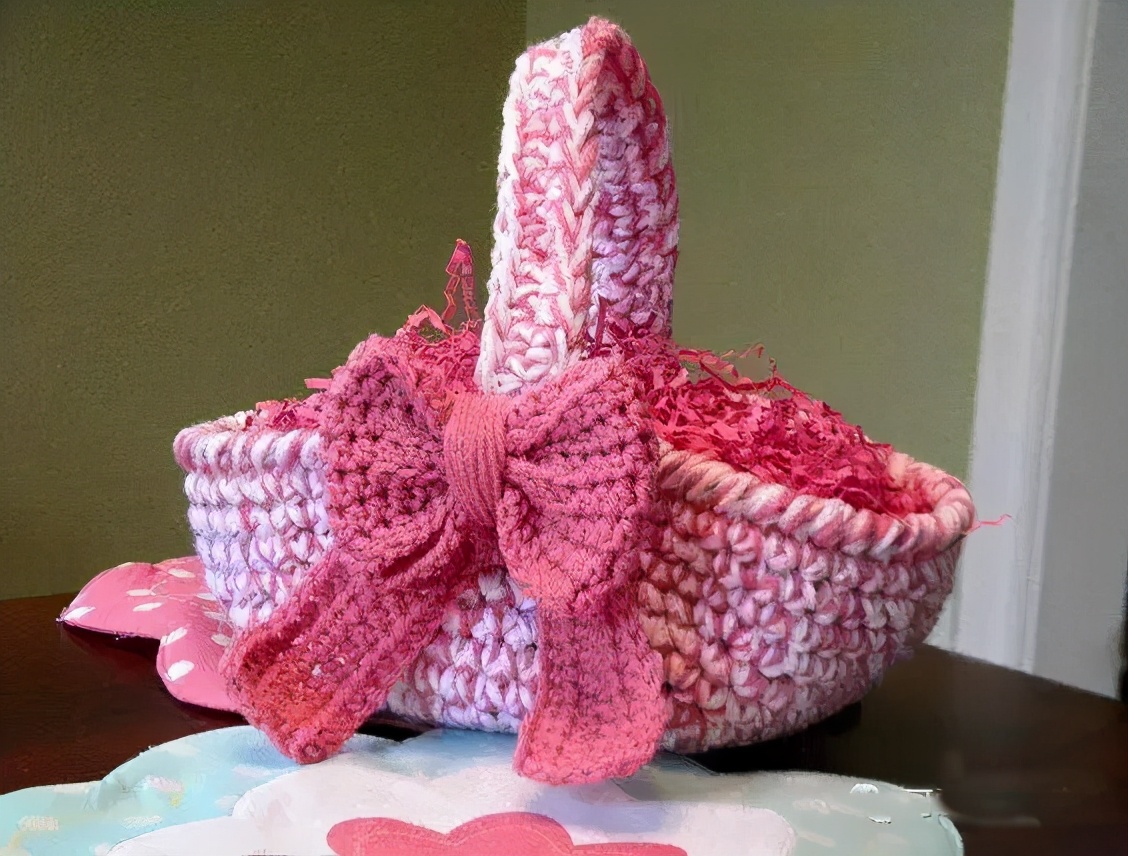 收纳盒子用布条线钩怎么钩视频,用三种毛线钩的收纳物