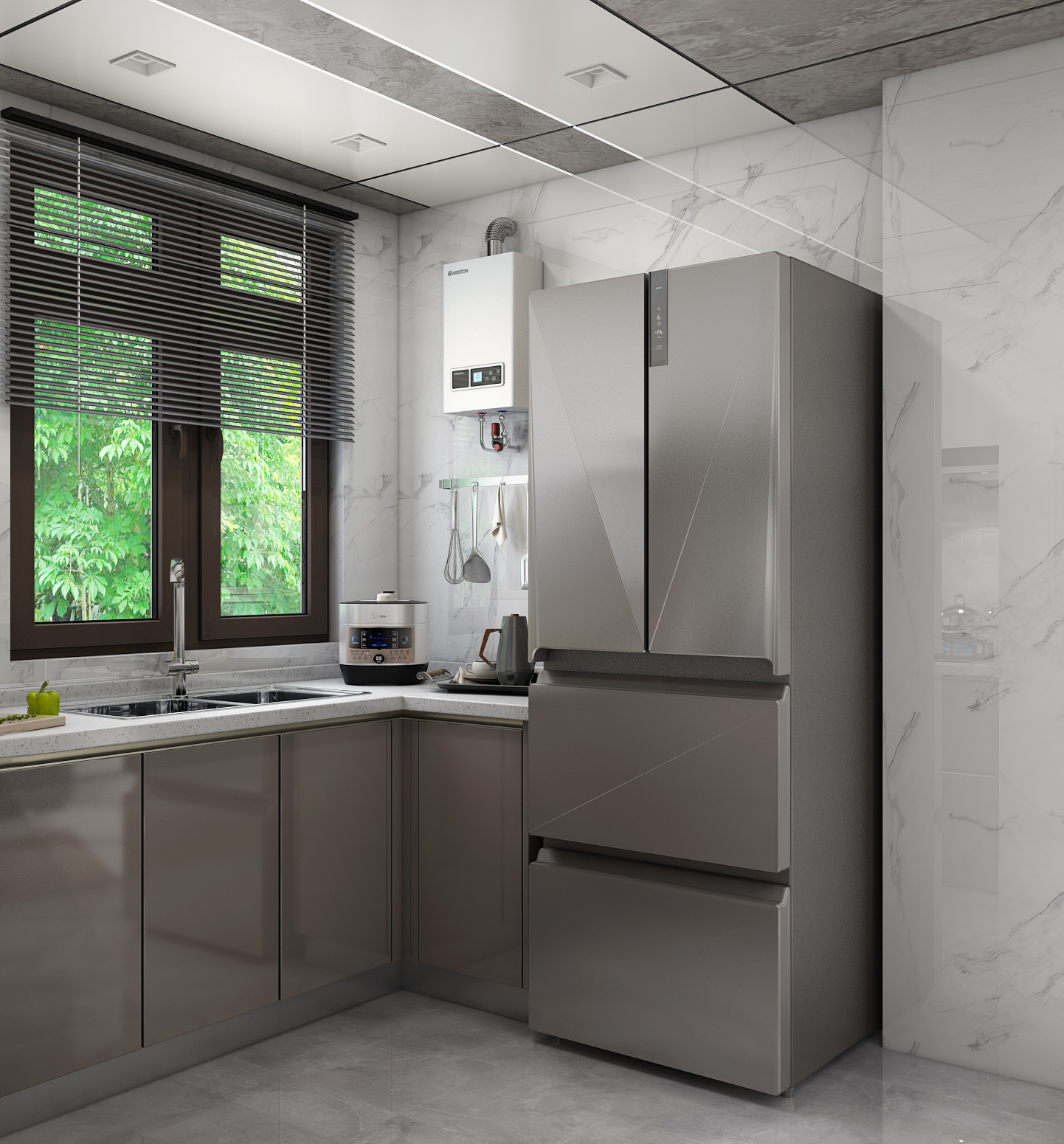 厨房装燃气热水器不好看,厨房装热水器没开孔怎么办