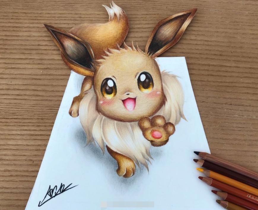 伊布的八种形态怎么画,用铅笔画伊布的八种进化形态