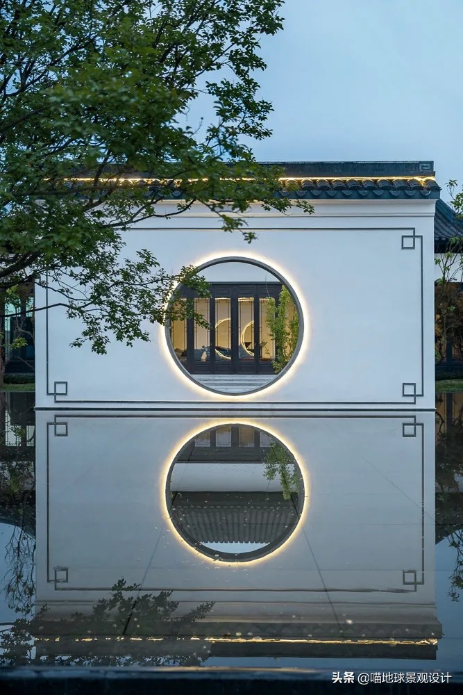 景墙圆形造型价格,简洁欧式庭院景观墙设计