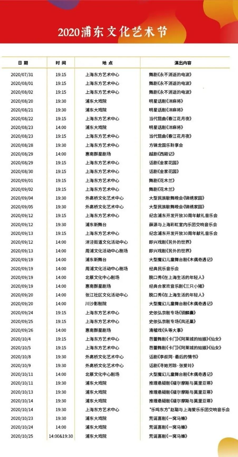 20元!80元!浦东文化艺术节第一波惠民公益票明天下午*票开**,来拼手速!