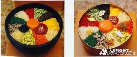 在“滋滋”作响中，挑破半熟的蛋黄，把各种蔬菜混合辣酱拌匀