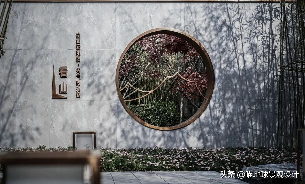 景墙圆形造型价格,简洁欧式庭院景观墙设计