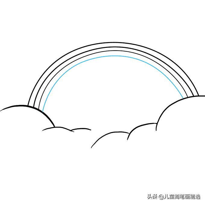 彩虹房子简笔画简单又好看,儿童简笔画精选彩虹风景画