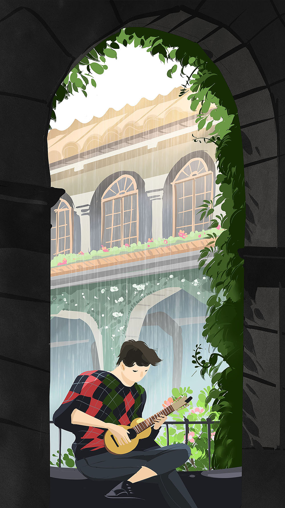 两个人的旅行,两个人的插画