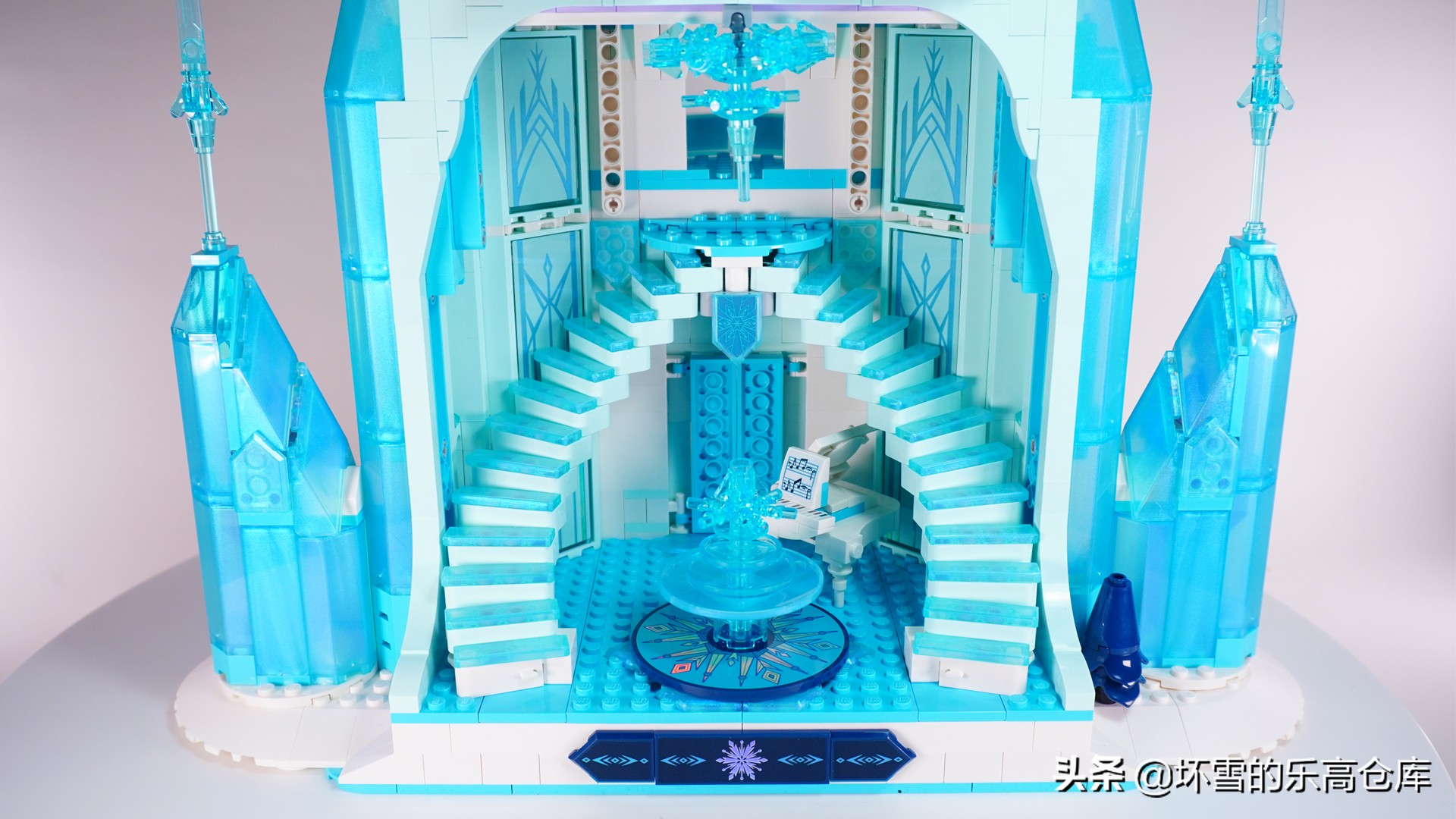 乐高迪士尼粉色城堡开箱,少女心乐高公主城堡