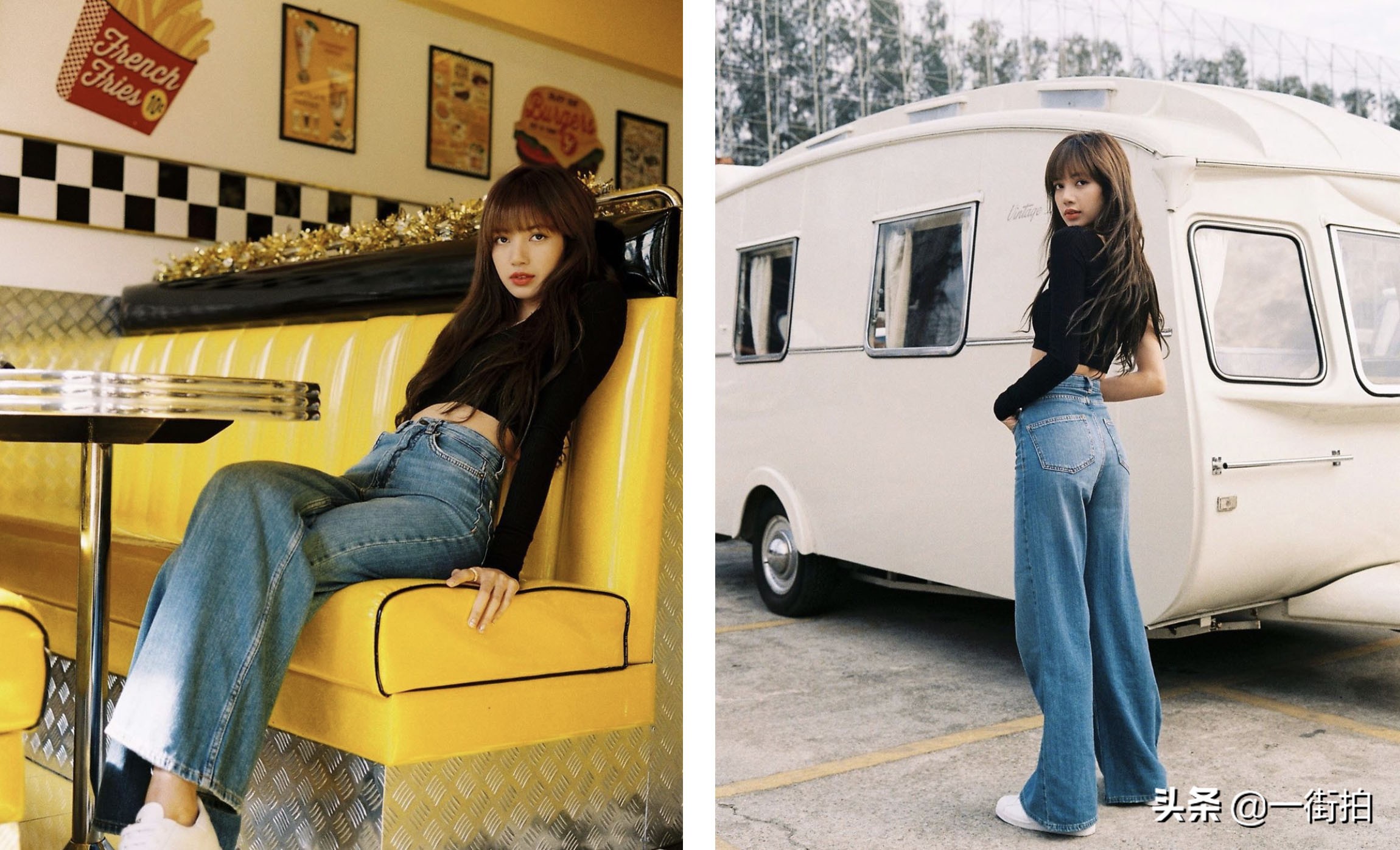 lisa同款拼接牛仔裤怎么搭配,教你如何选牛仔裤女式裤子