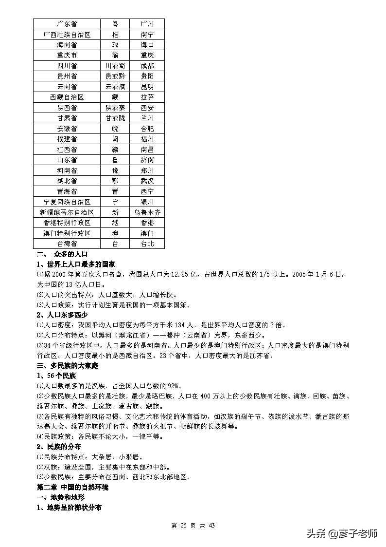 （超详超全）初中地理知识点归纳汇总，七八九年级同学通用
