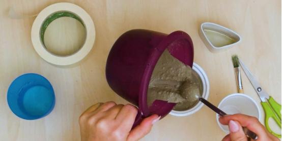 diy水泥花盆,混凝土花盆模具的操作过程